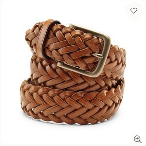Lands' End Tan Braided Leather Belt